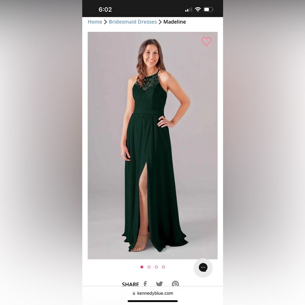 Kennedy Blue Bridesmaid Dress: Madeline size 12 Forest Green